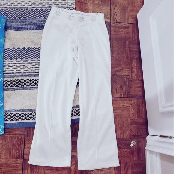Vintage La Senza Fleece White Pj Bottoms - Picture 2 of 15